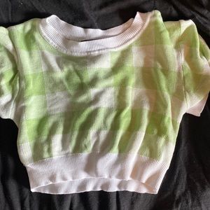 green checkered crop top